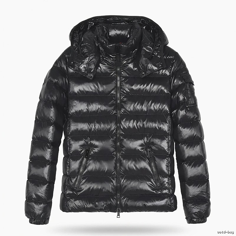 Moncler black shiny down jacket