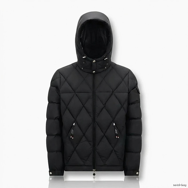 Moncler diamond-check trendy and cool style black down jacket