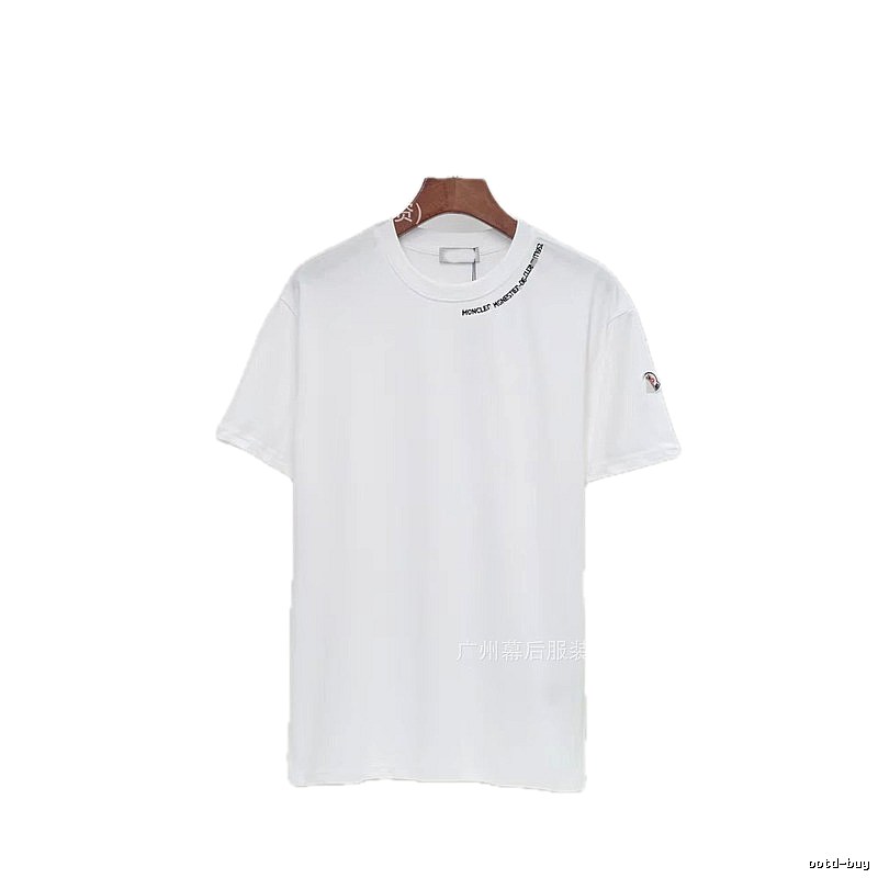 Moncler Embroidered Casual Style White Short-sleeve T-shirt