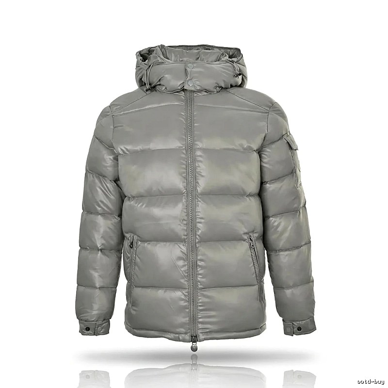 Moncler hooded fashionable grey down jacket