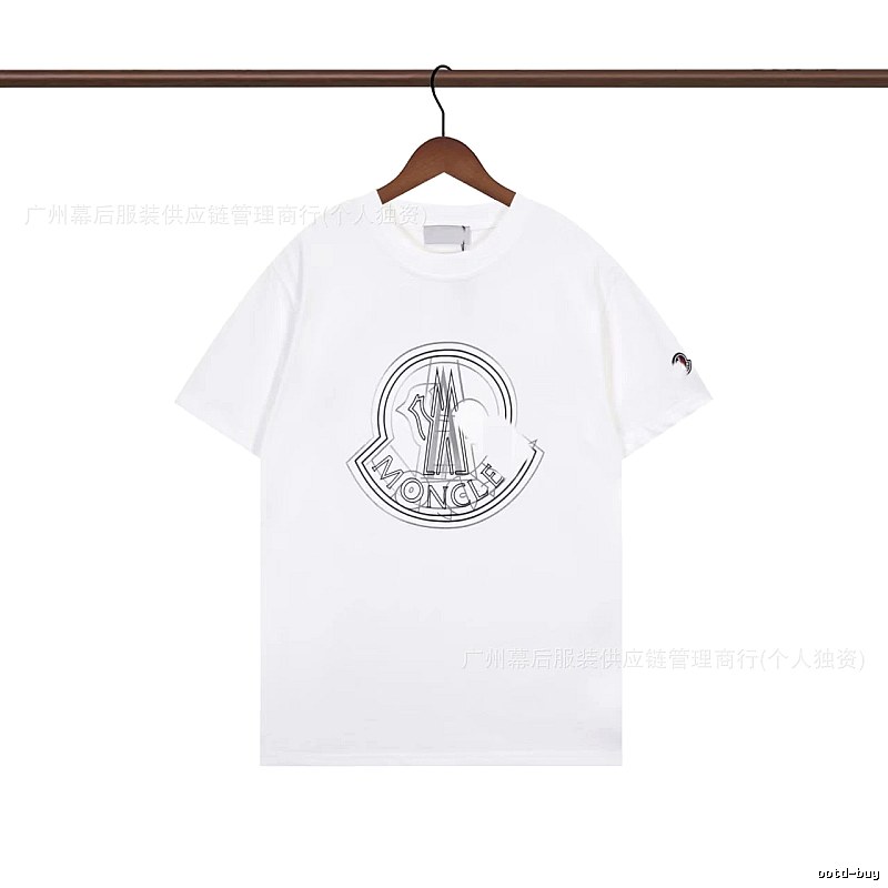 Moncler Large Logo Trendy Style White Short-sleeve T-shirt