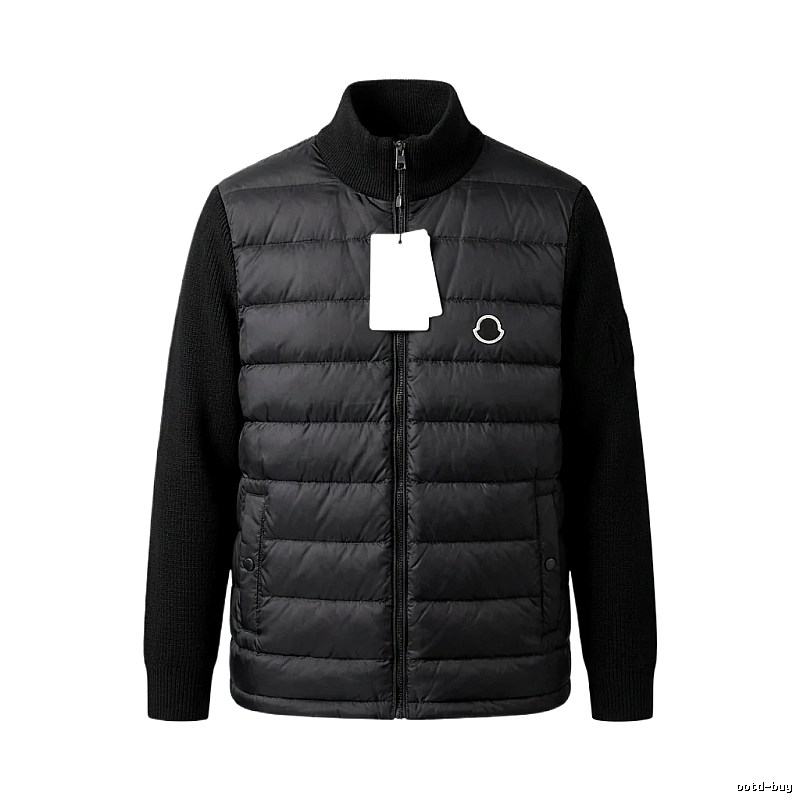 Moncler patchwork fashionable black coat