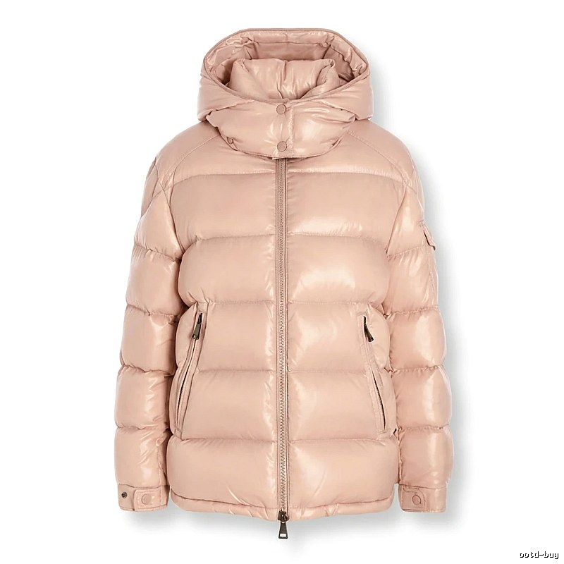 Moncler shiny casual pink down jacket