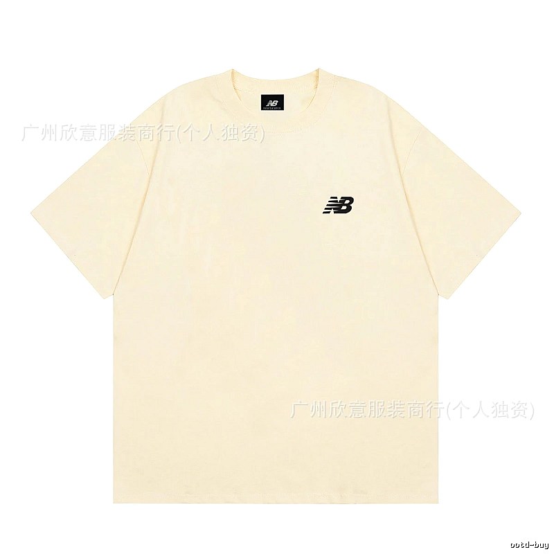 New Balance Casual Minimalist Beige Short-sleeve T-shirt