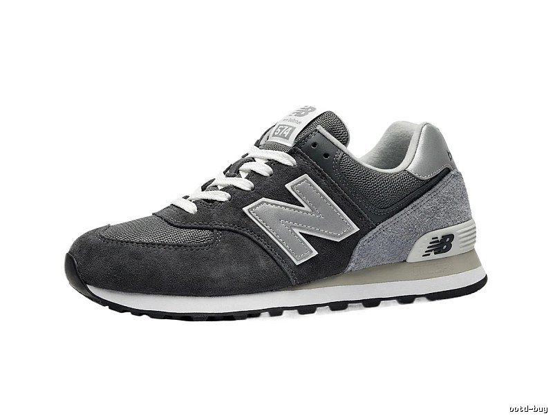 New Balance retro-style grey and black sports shoes