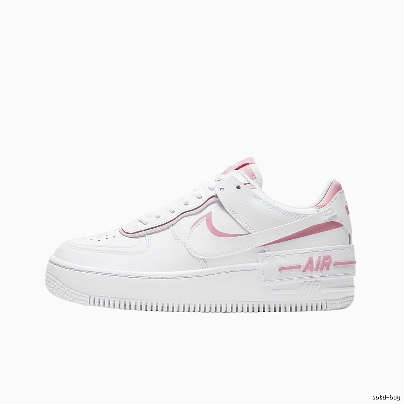 Nike Air Force 1 white and pink sports shoes
