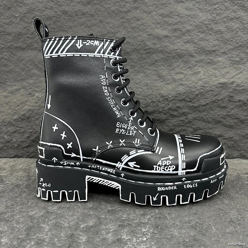 Off-White Black Boot Combat Boot for Photo Ready Styling