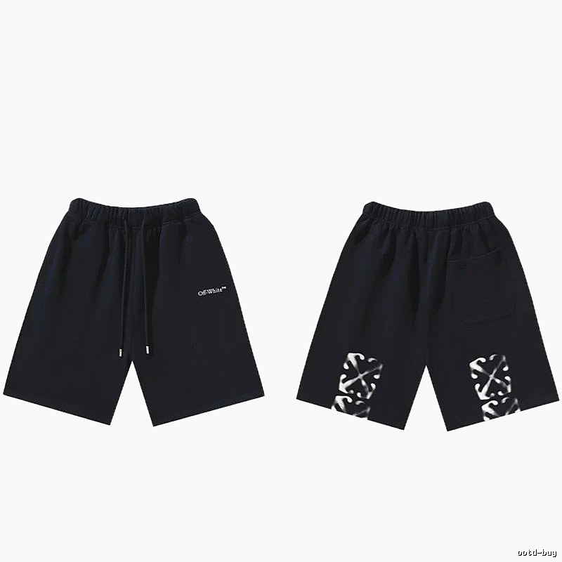 Off-White minimalist style black shorts