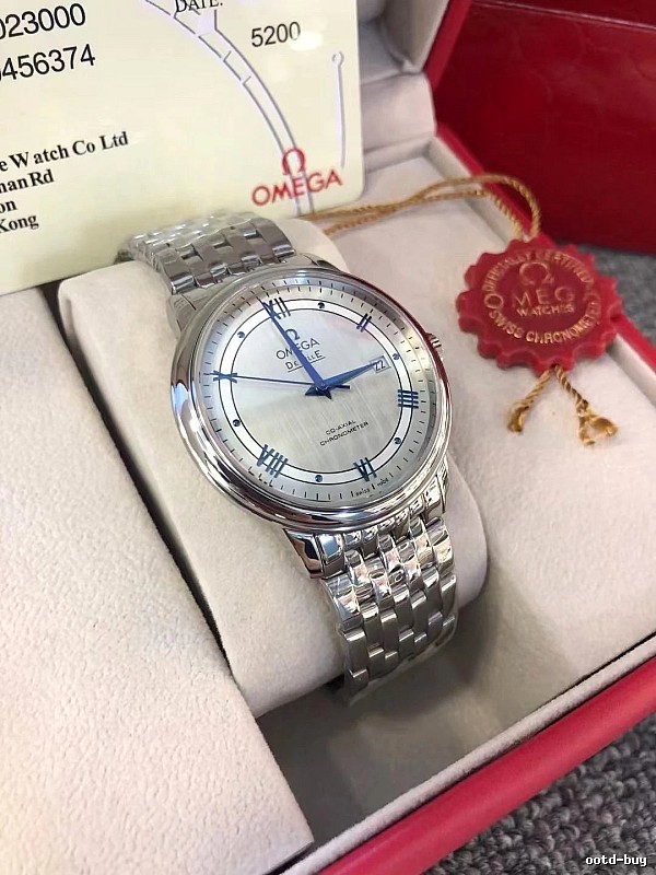 Omega Watch with Silver Bracelet Watch Detail
