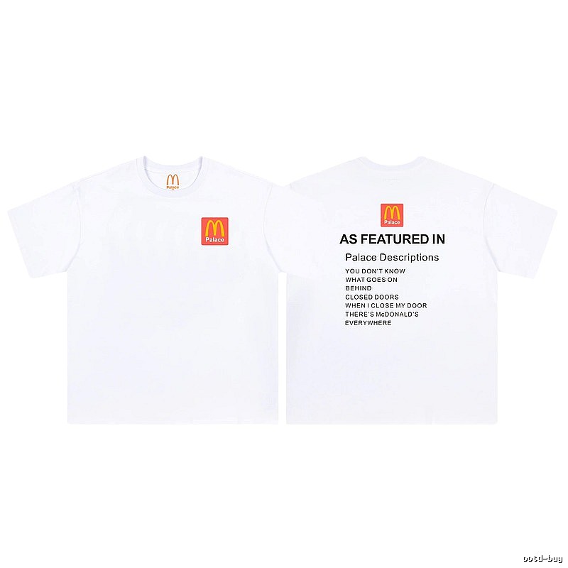Palace x McDonald's Co-branded Street Style White T-shirt