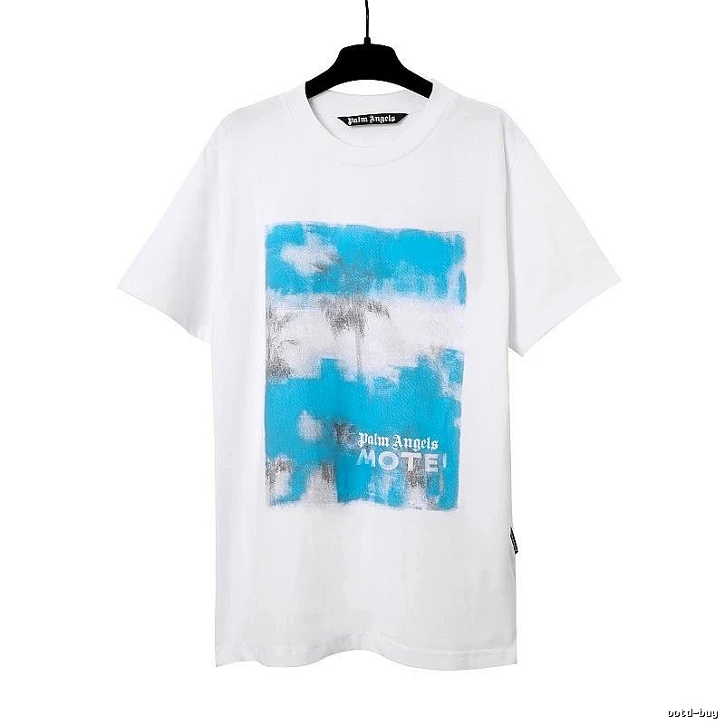 Palm Angels Gift Ready Logo T-shirt White Palm Tree with Fresh Pattern