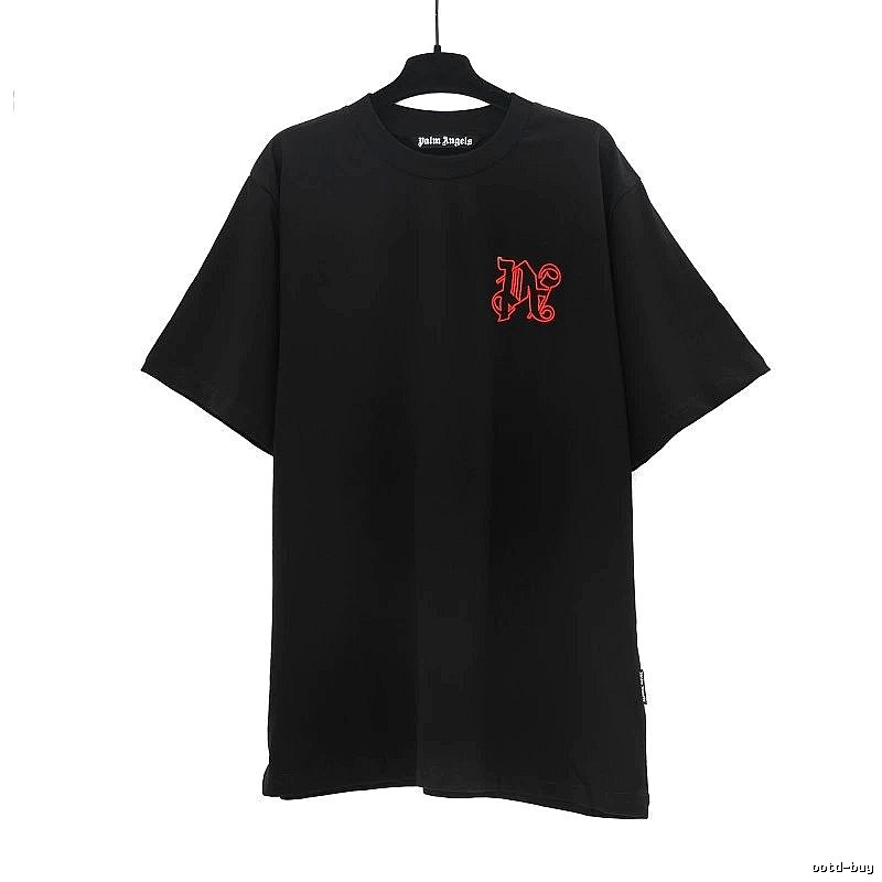 Palm Angels Patterned Logo T-shirt White Palm Tree with Polished Detail