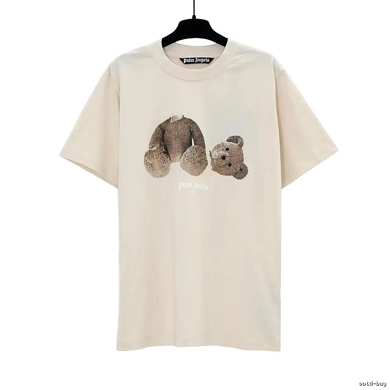 Palm Angels Summer Bear graphic T-shirt White Colorful Bear with Clean Finish