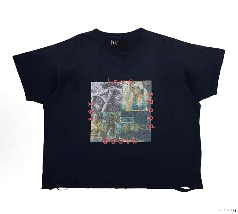 Paly Hollywood Collage Vintage Black T-Shirt
