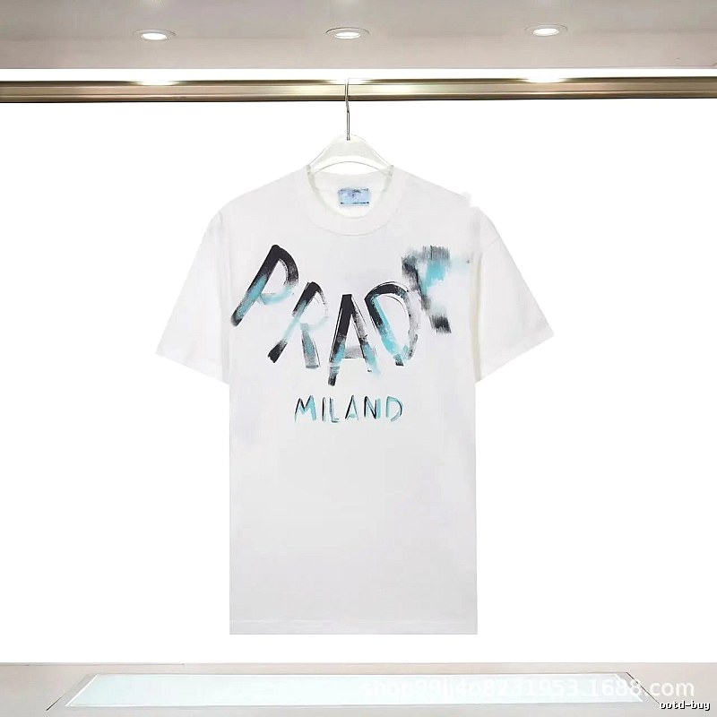 Prada Graffiti Street Style White Short-sleeve T-shirt