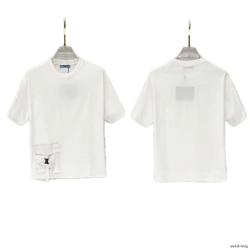 Prada Triangle Logo Minimalist Style White Short-sleeve T-shirt