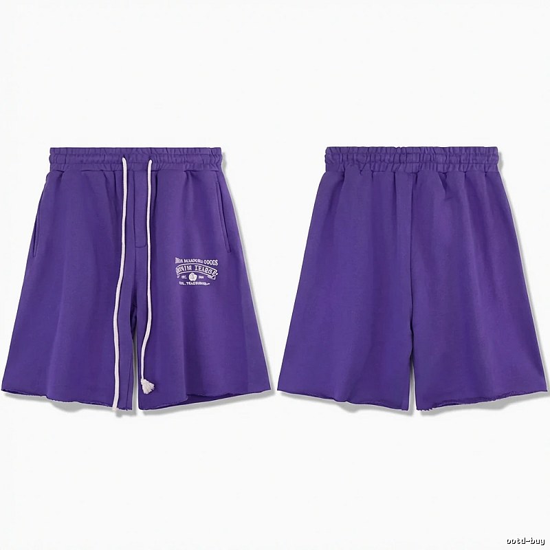 Purple trendy brand shorts of DENIM TEARS