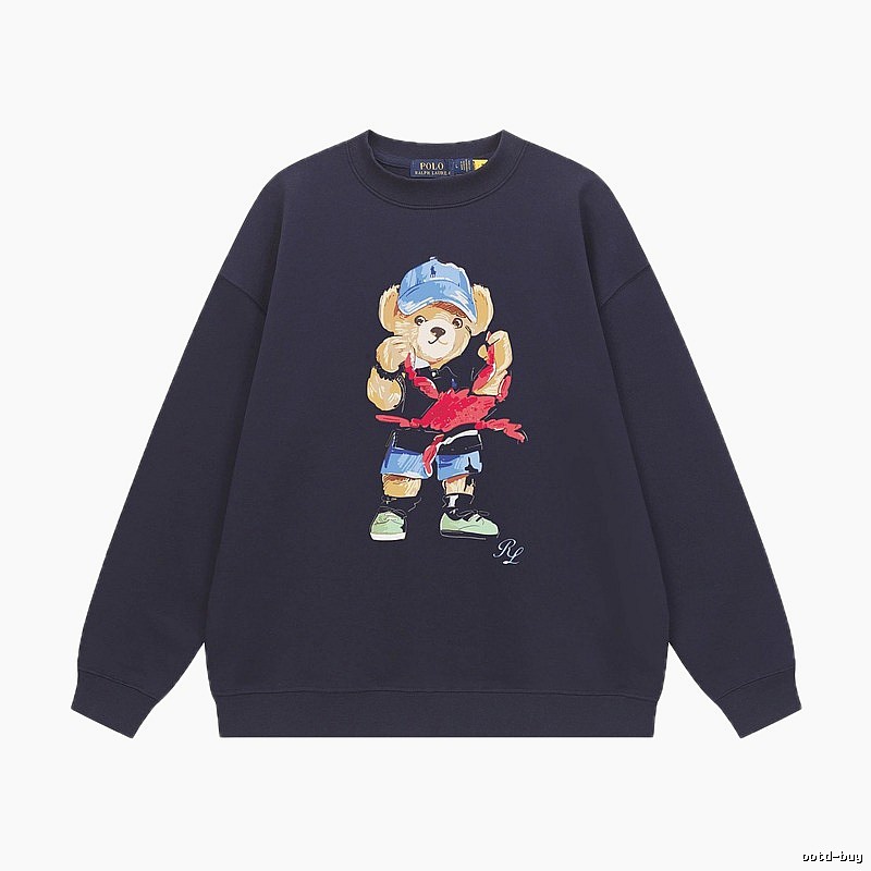 Ralph Lauren bear print navy blue sweatshirt
