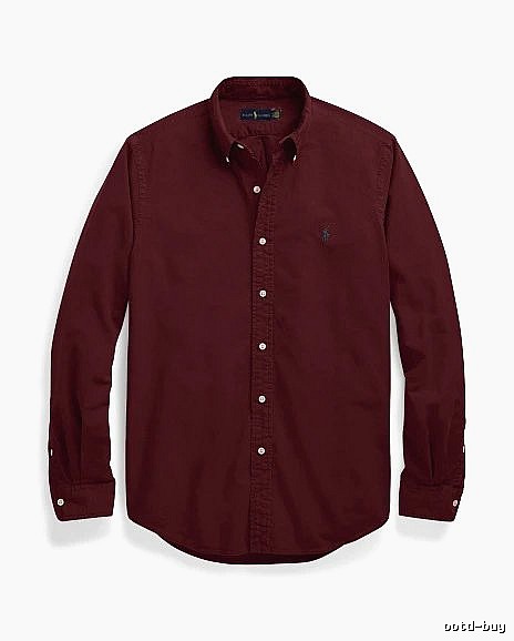 Ralph Lauren Burgundy Red Button-Down Shirt Daily Styling