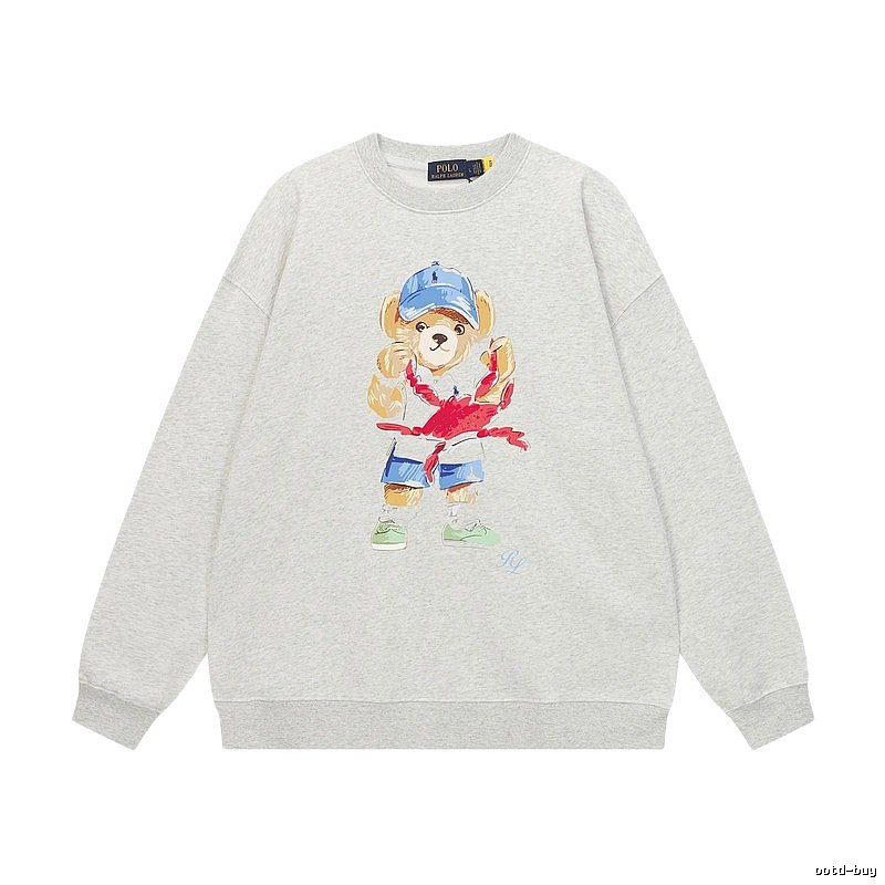 Ralph Lauren cartoon bear light gray sweatshirt