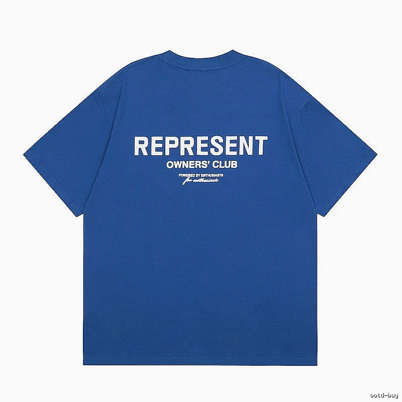 Represent Blue Style 801 Owners Club T-Shirt Airport Outfit Logo