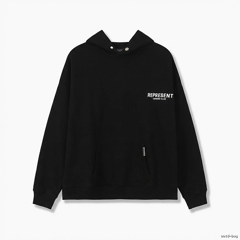 REPRESENT Minimalist Style Black Hoodie