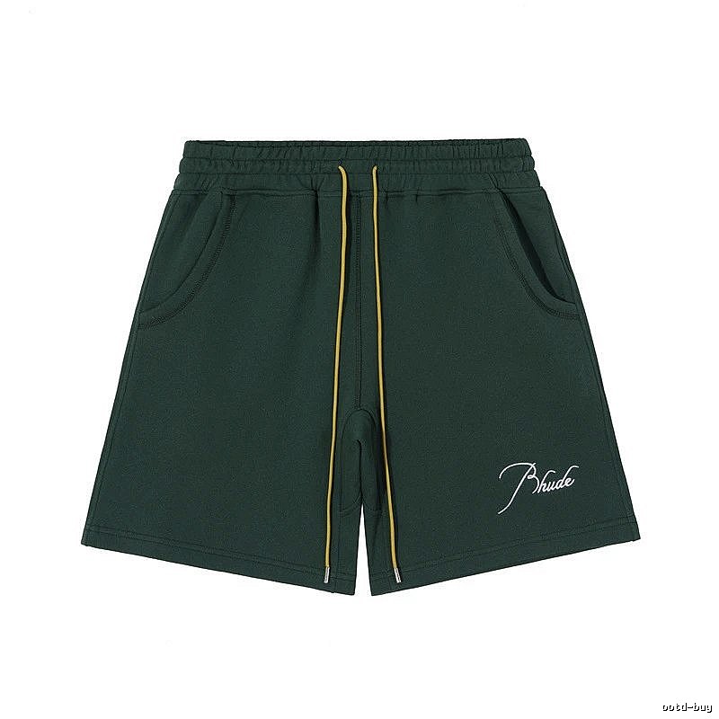RHUDE casual style dark green shorts
