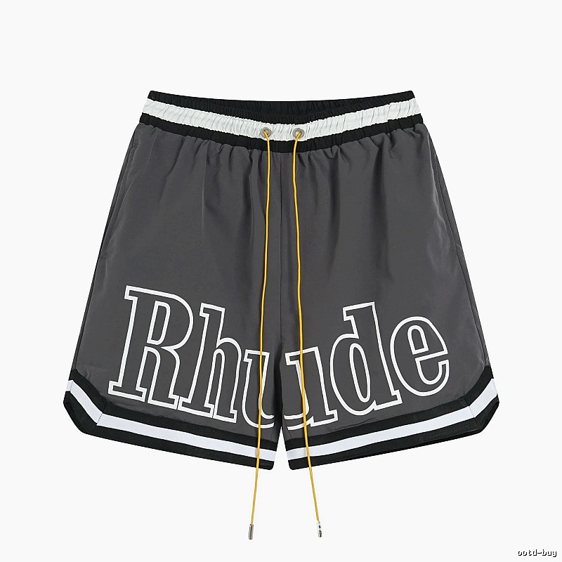 RHUDE letter - style grey shorts