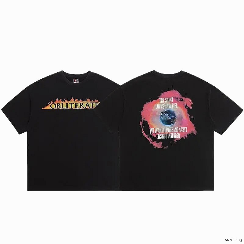 SAINT Eye Print Street Style Black T-Shirt