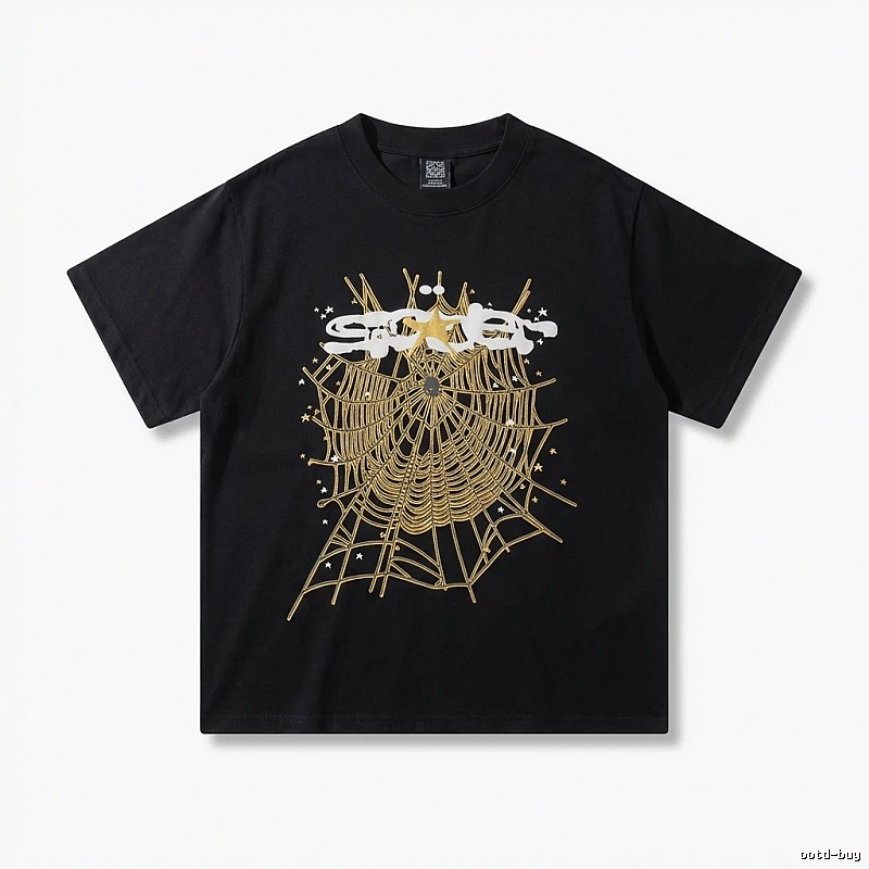 Sp5der Cobweb Print Black T-shirt
