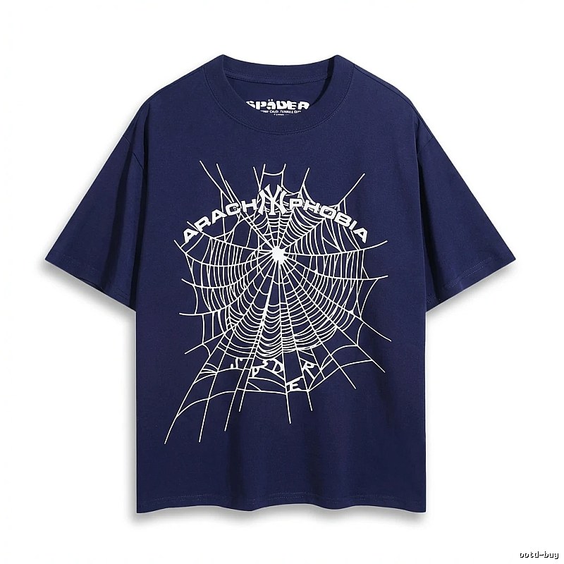 Sp5der Cobweb Style Dark Blue T-Shirt