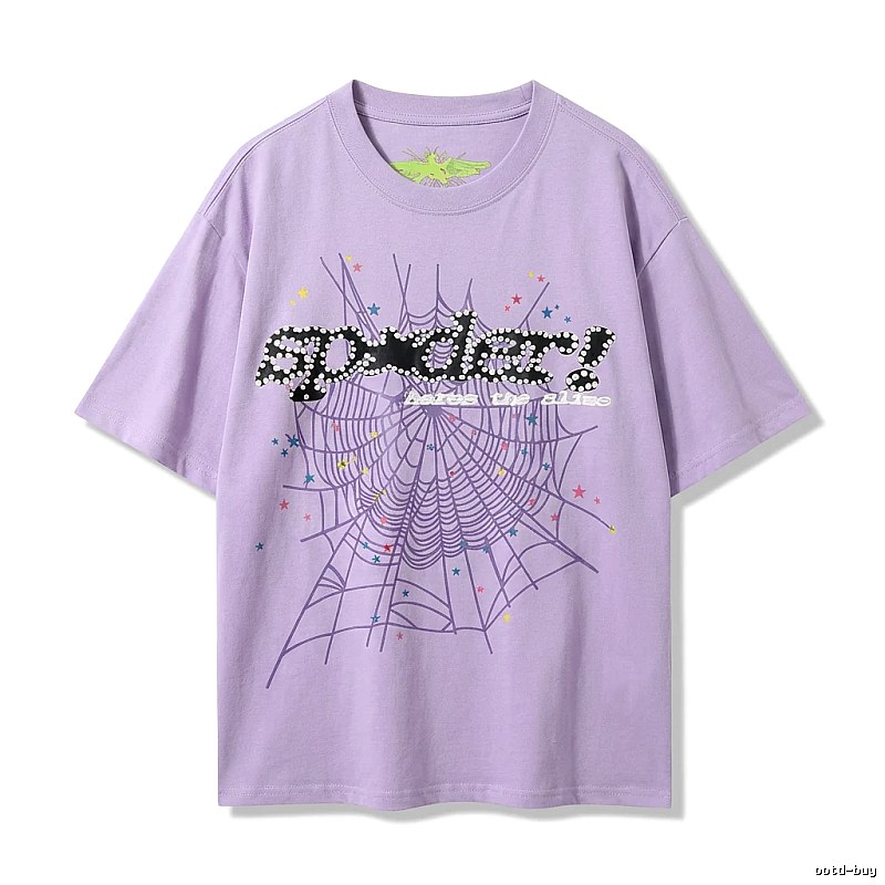 Sp5der Cobweb Style Light Purple T-shirt
