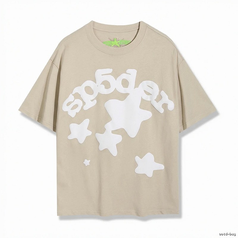 Sp5der Star Trendy Brand Khaki T-shirt