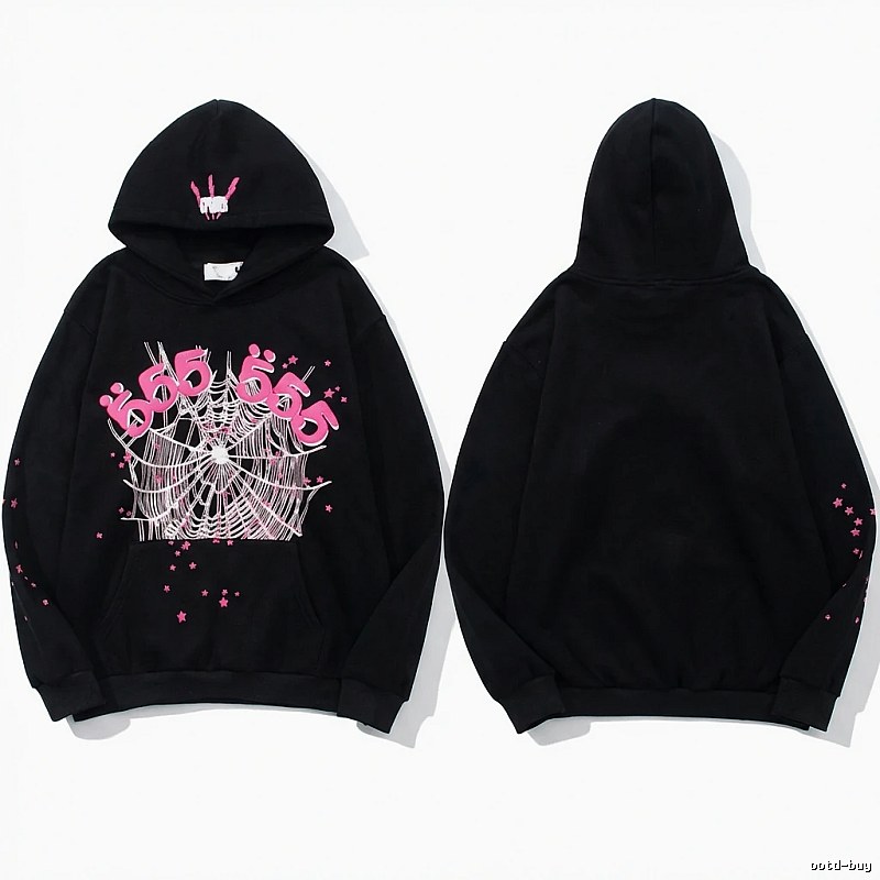Sp5der Trendy Black Hoodie
