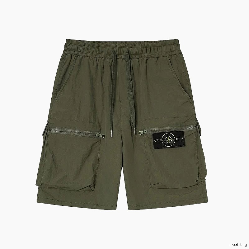 Stone Island Functional Style Army Green Cargo Shorts