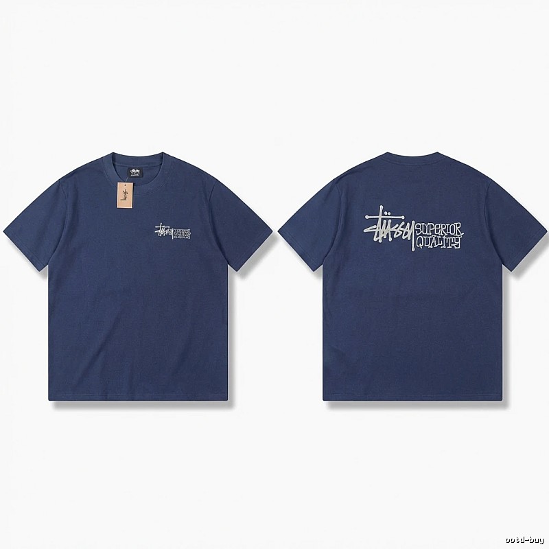 Stussy basic casual dark blue T-shirt