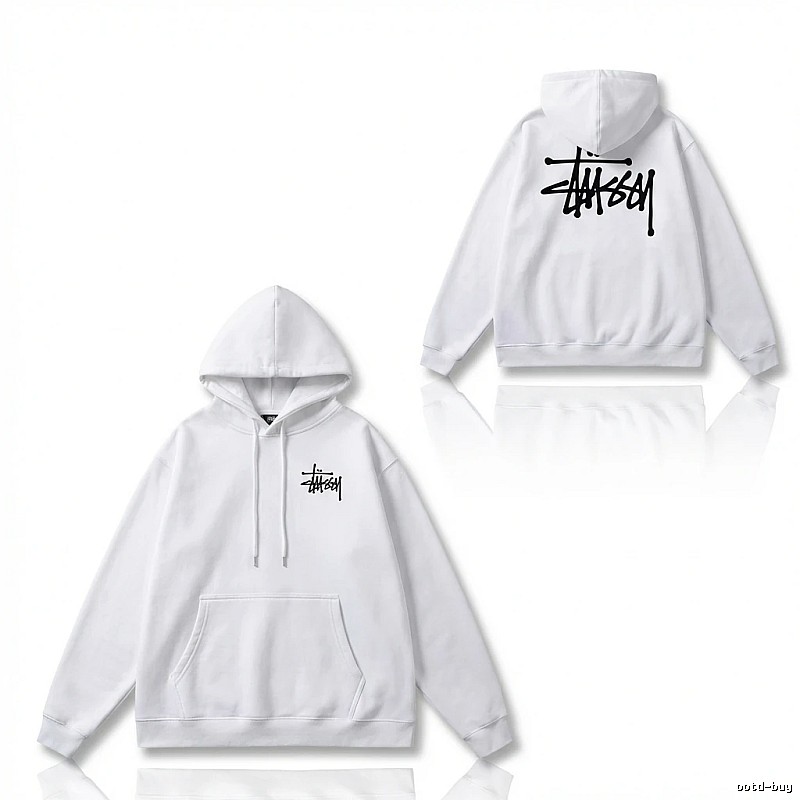 Stussy basic style simple white sweatshirt