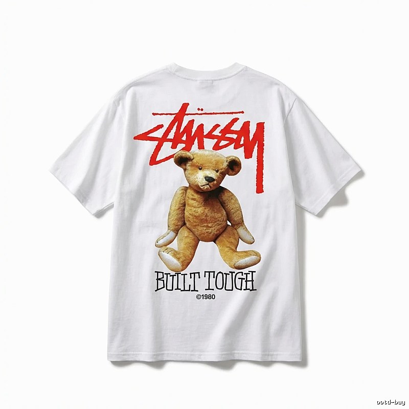 Stussy Bear Print White T-shirt