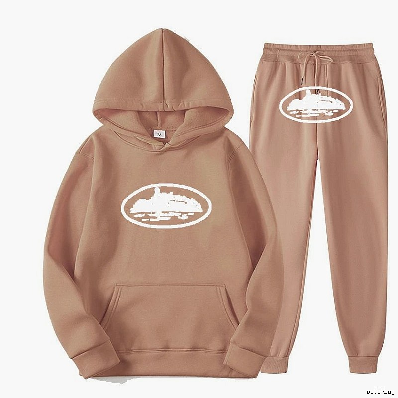 Stussy Camel Tracksuit Set Downtown Style Logo