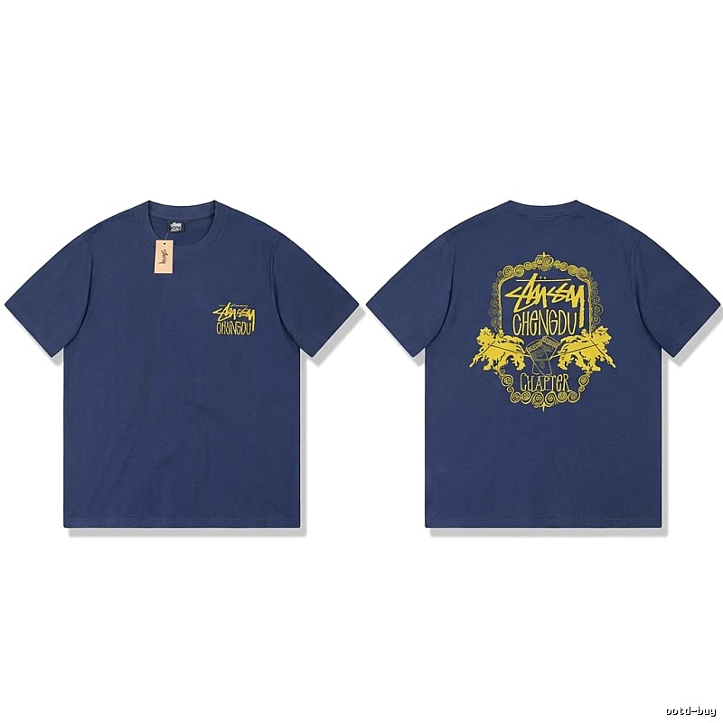 Stussy Chengdu Series Deep Blue Trendy T-shirt