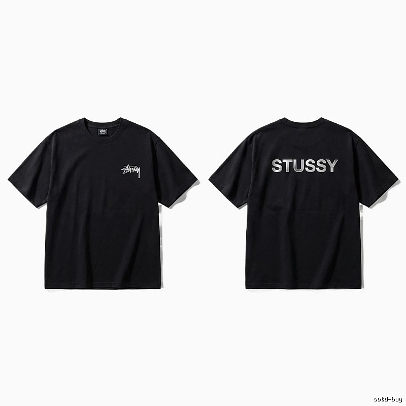 Stussy classic black trendy T-shirt