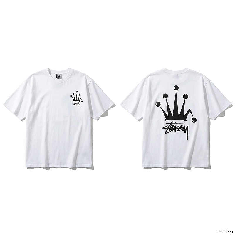 Stussy Crown Trendy Brand White T-shirt