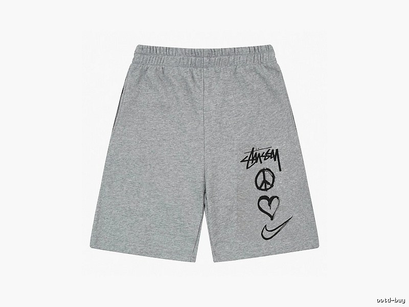 Stussy graffiti-style gray shorts