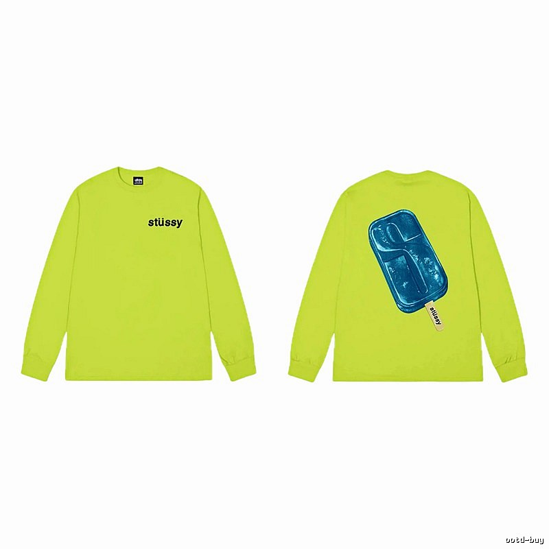 Stussy Ice Cream Series Fluorescent Green Long-sleeve Shirt