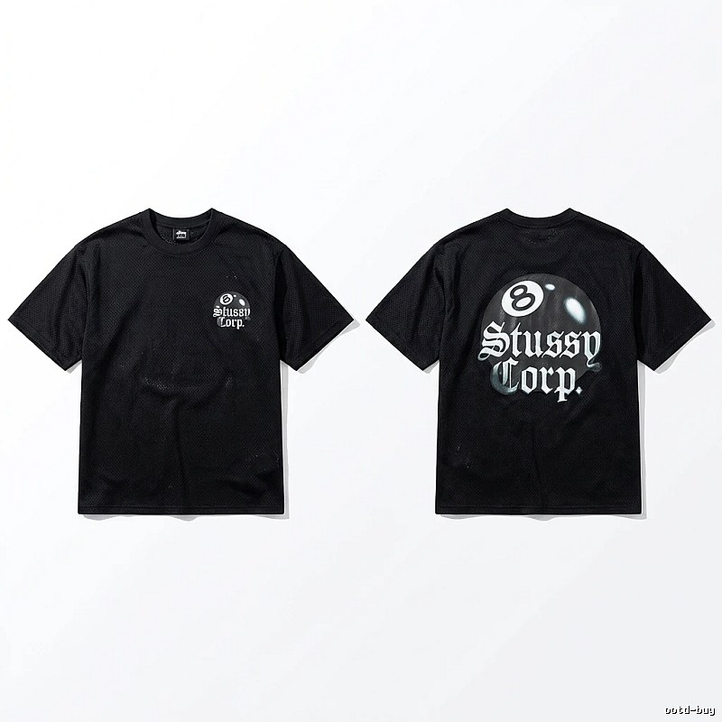Stussy No.8 Retro Style Black T-shirt