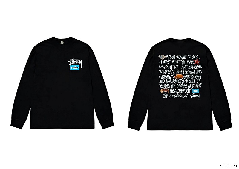 Stussy Ocean Style Black Long-sleeve