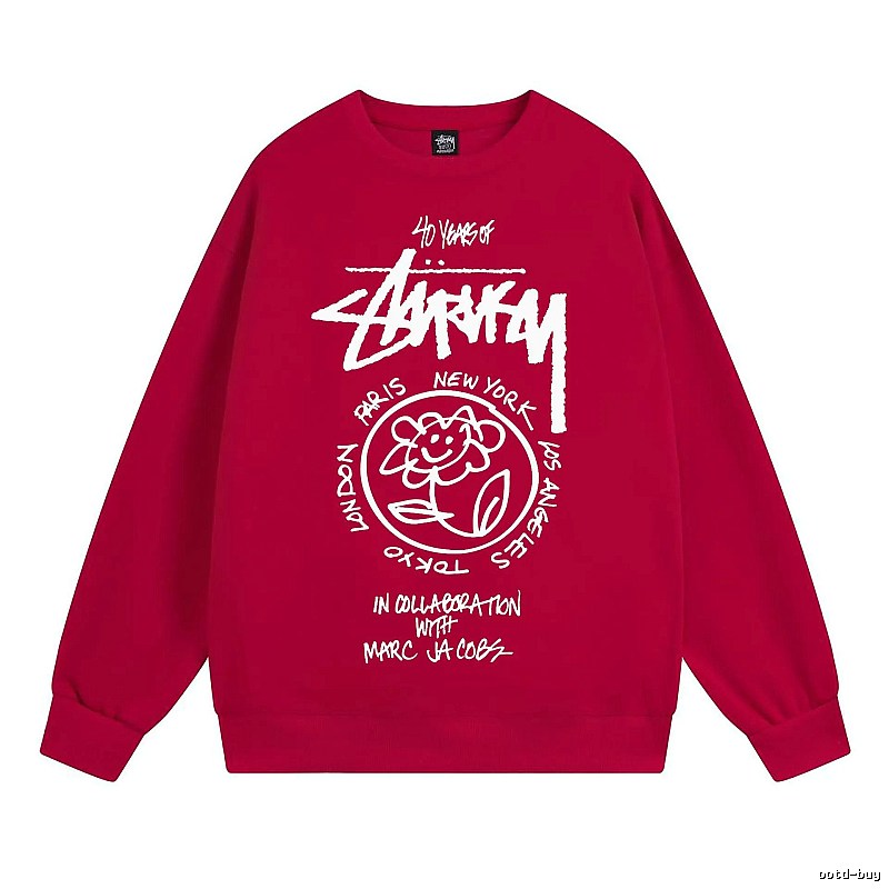 Stussy Red Style 539 Graphic SweatShirt Downtown Style
