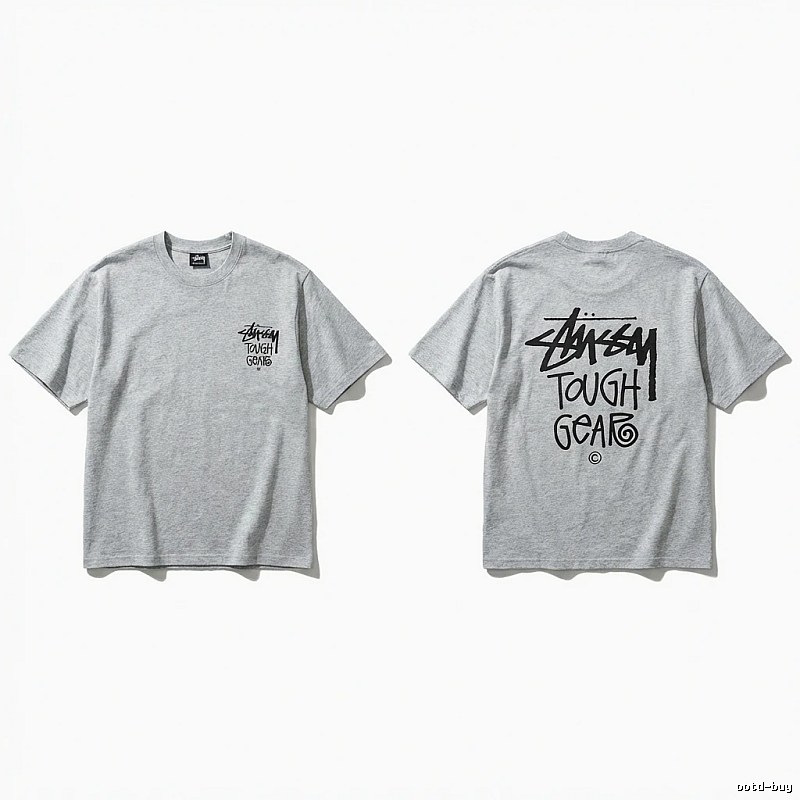 Stussy Tough Gear series grey T-shirt