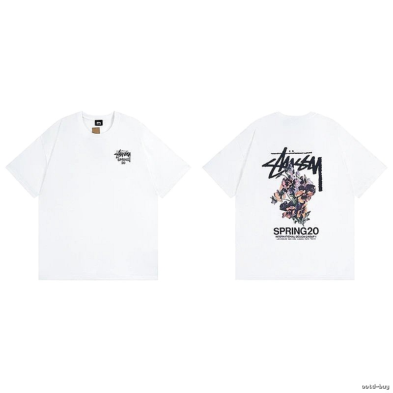Stussy White Spider Graphic T-Shirt Gift Ready Logo