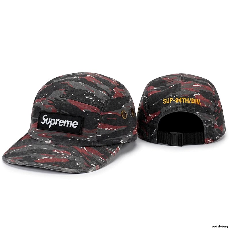 Supreme camouflage style red and black hat